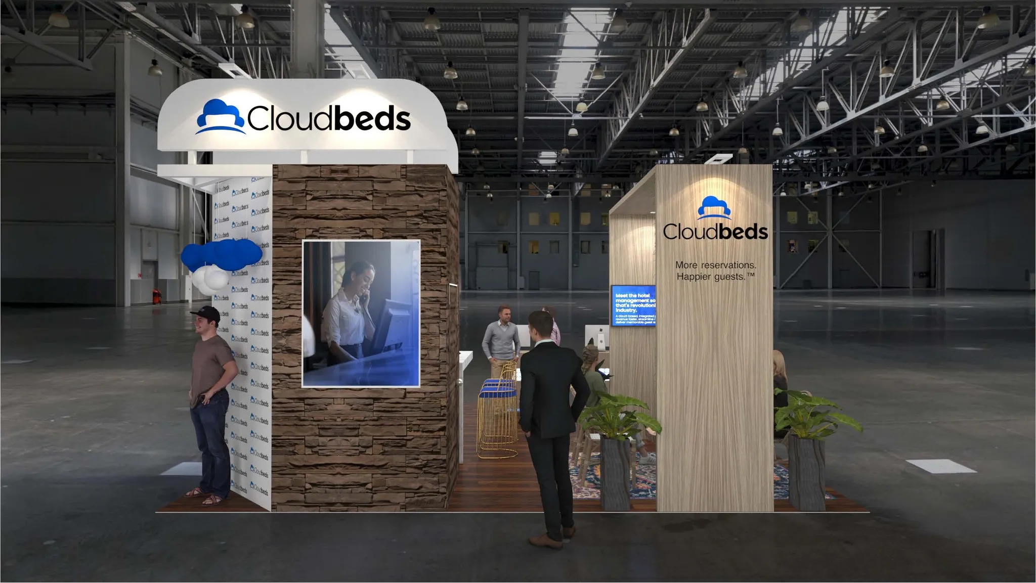 20x20 Island booth design by Reaction Space